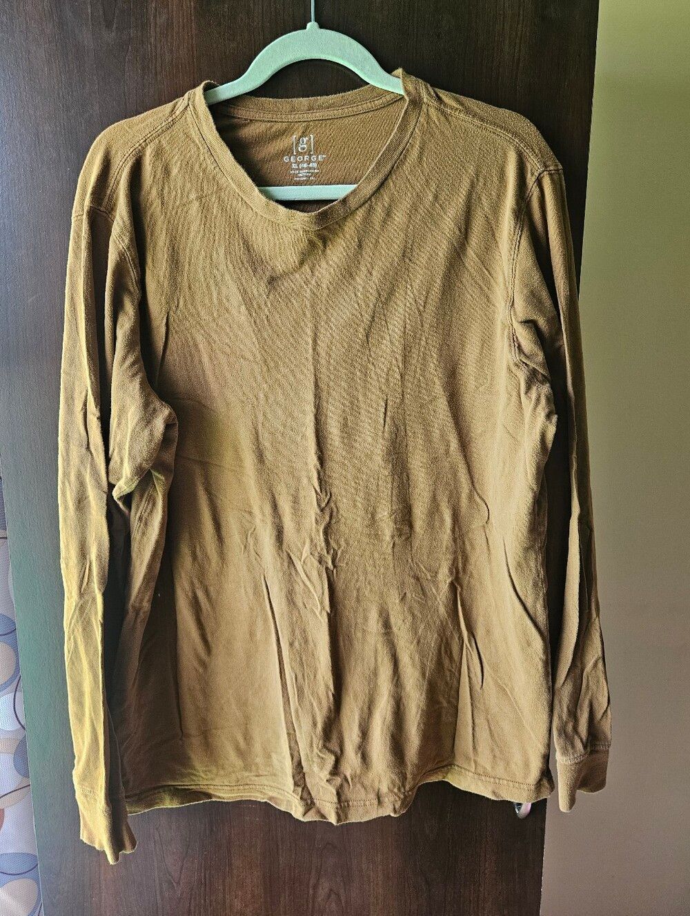 George Long Sleeve Crewneck Tee - Brown Size XL